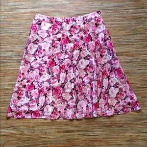 Banana Republic Skirt Silk Asymmetrical Pinks LN